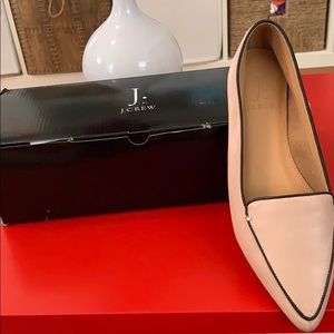 NIB J.Crew Leather Edie Loafers with Piping